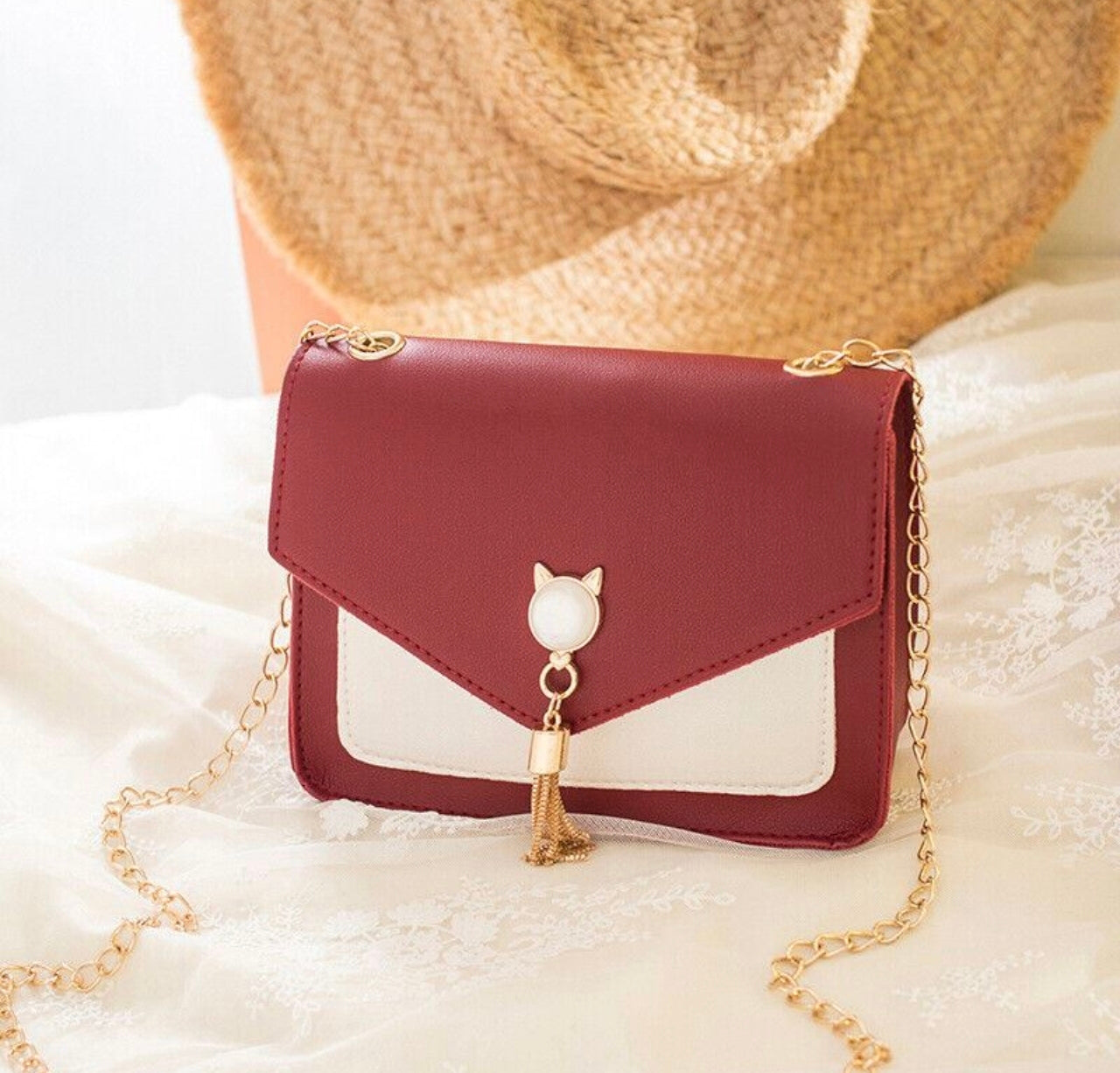 Small Cat With Tassel Bag