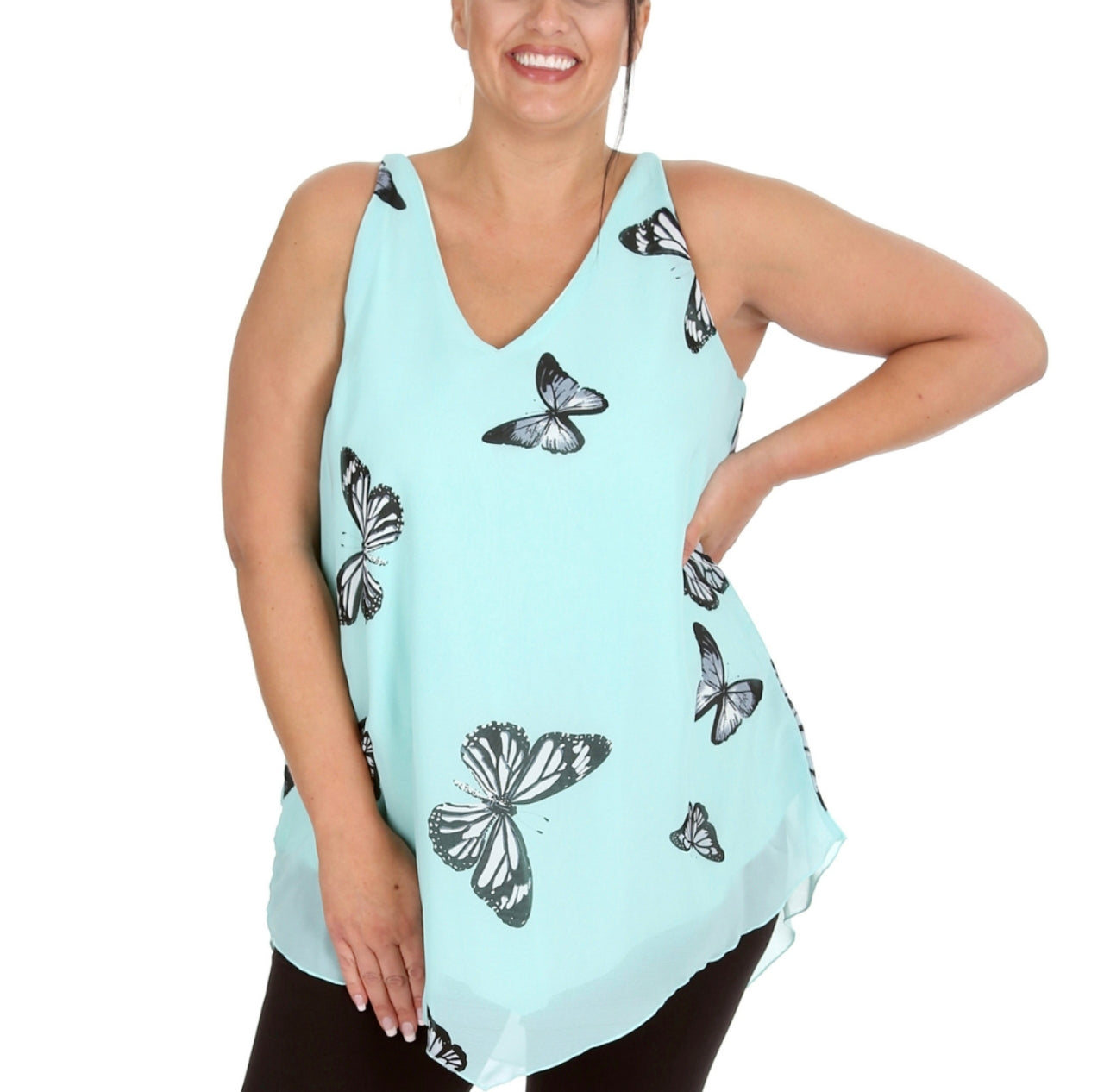 Ladies Chiffon Dip Hem Camisole