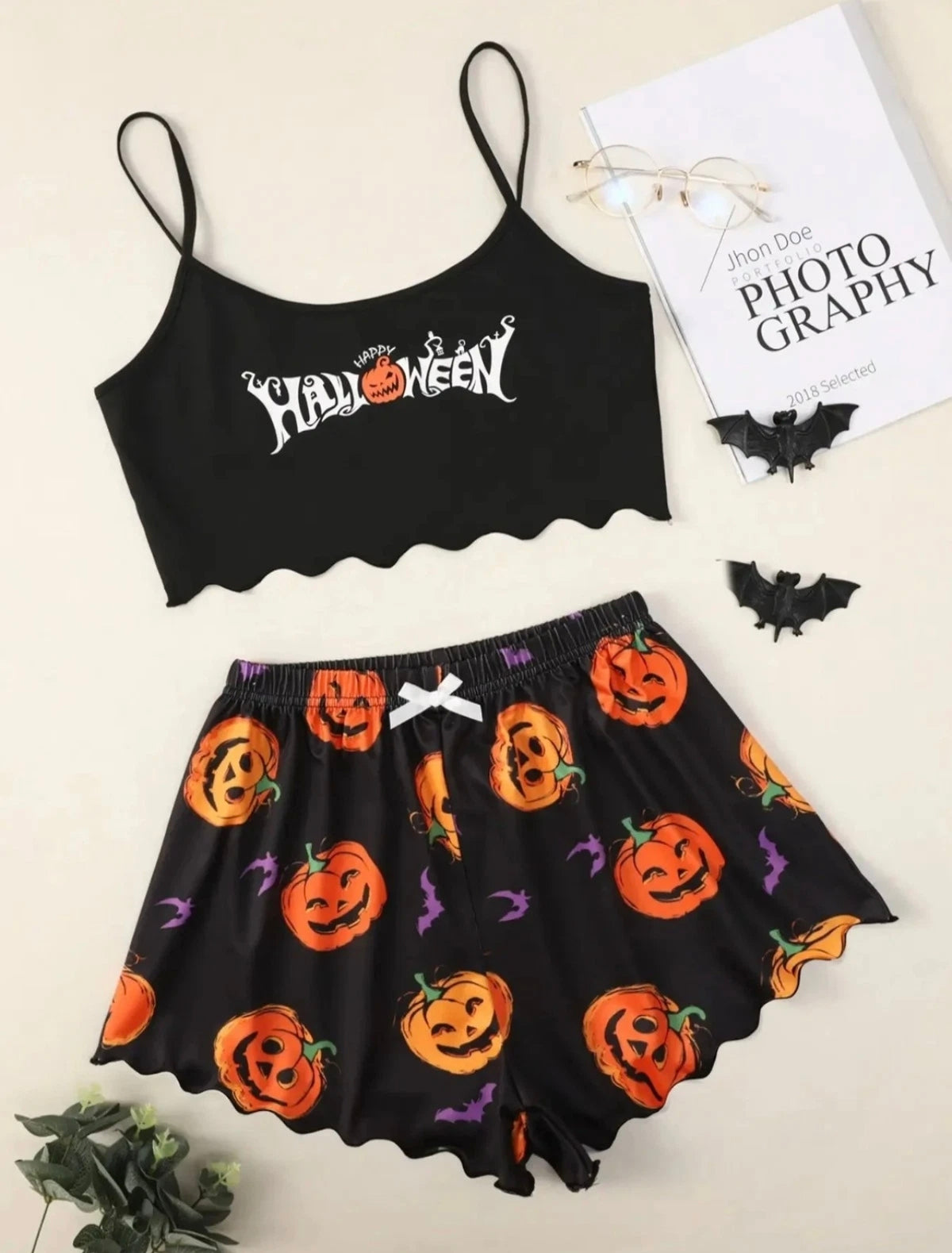 Ladies  Halloween Cami & Shorts Pyjama Set
