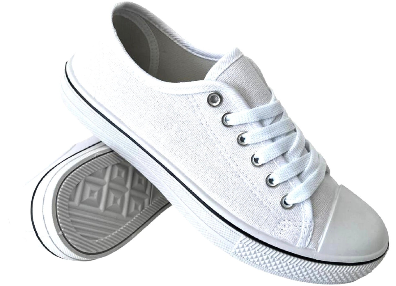 Ladies Flat Canvas Plimsolls