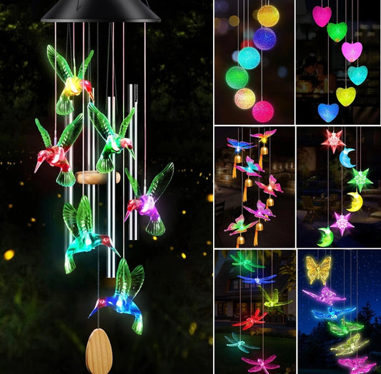 Solar Powered LED Wind Chimes
