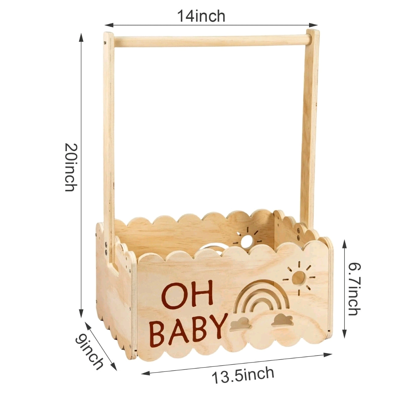 Wooden Baby Hamper Basket