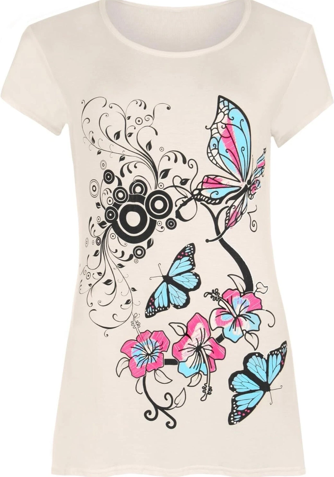 Beautiful Butterfly Print T-shirt