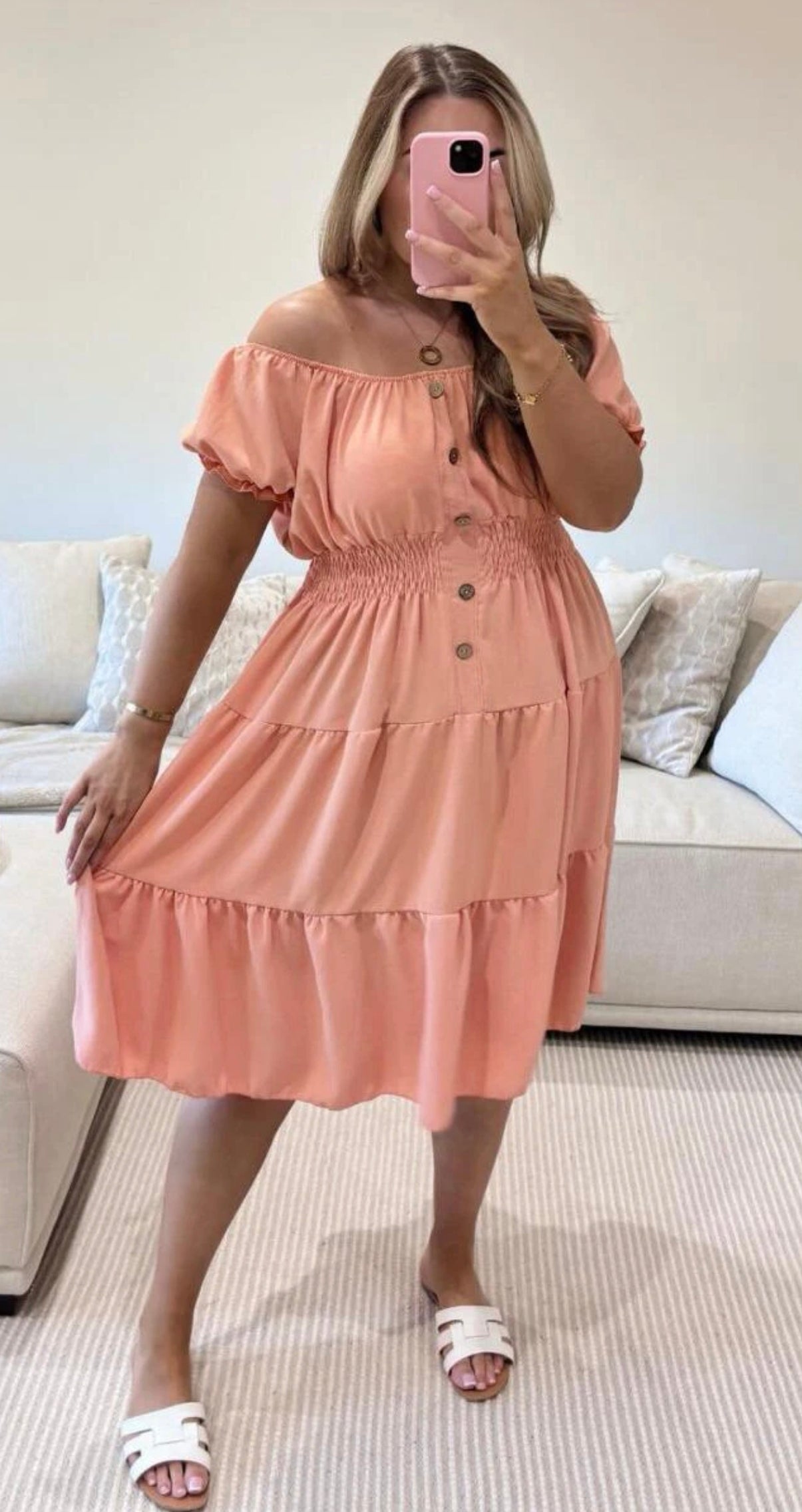 Bardot Off Shoulder Midi Dress One Size (12-24)