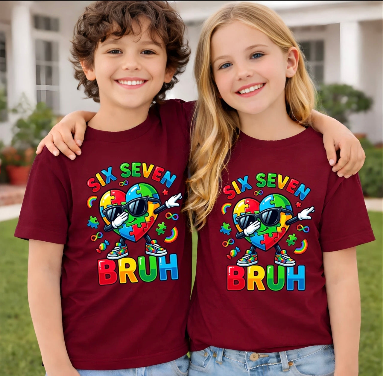 6 7 Bruh Autism Awareness T-shirt