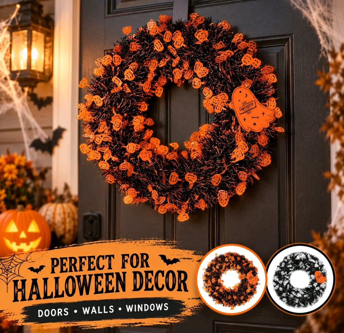 44cm Halloween Door Wreath