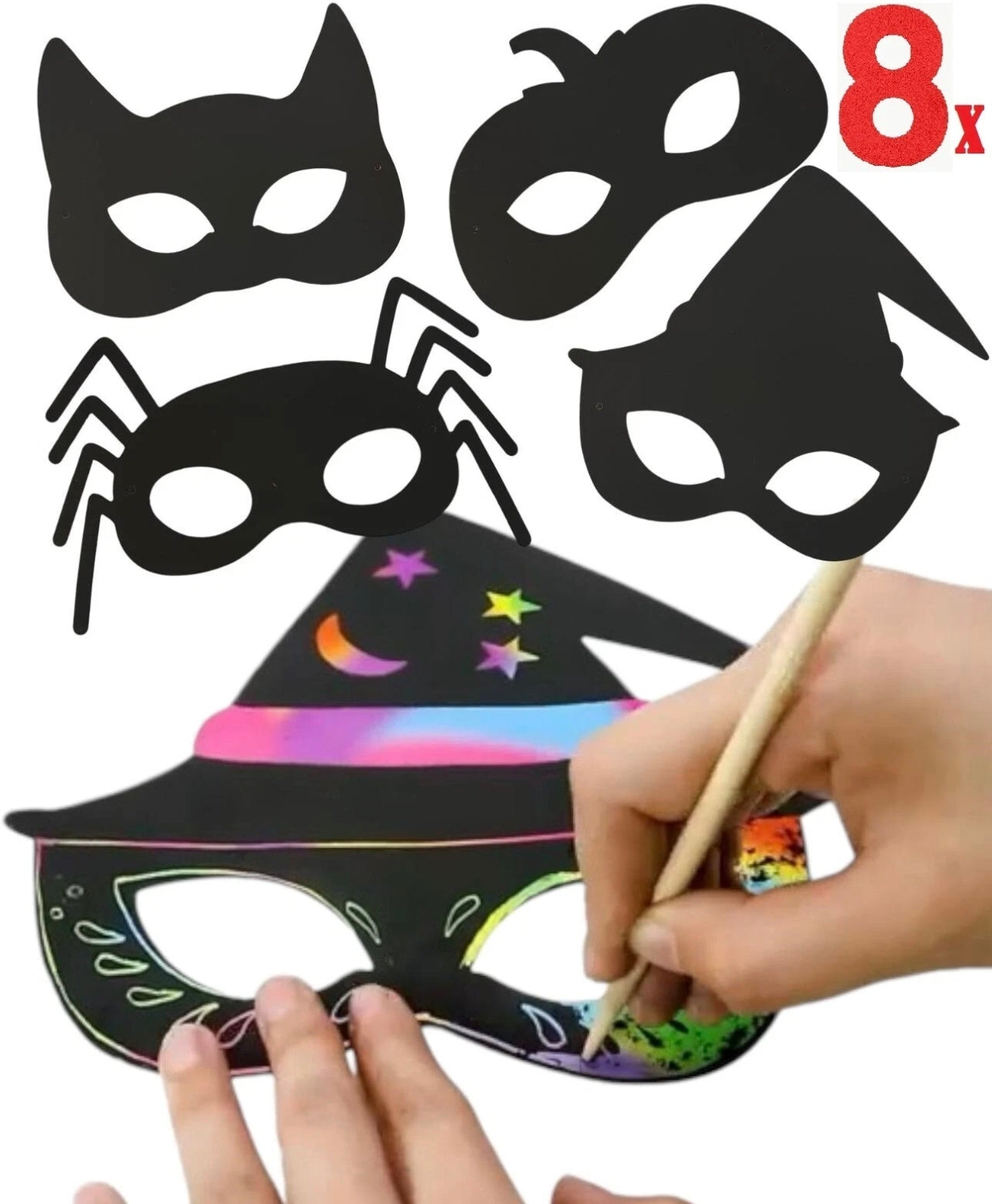 Scratch Art Halloween Eye Masks