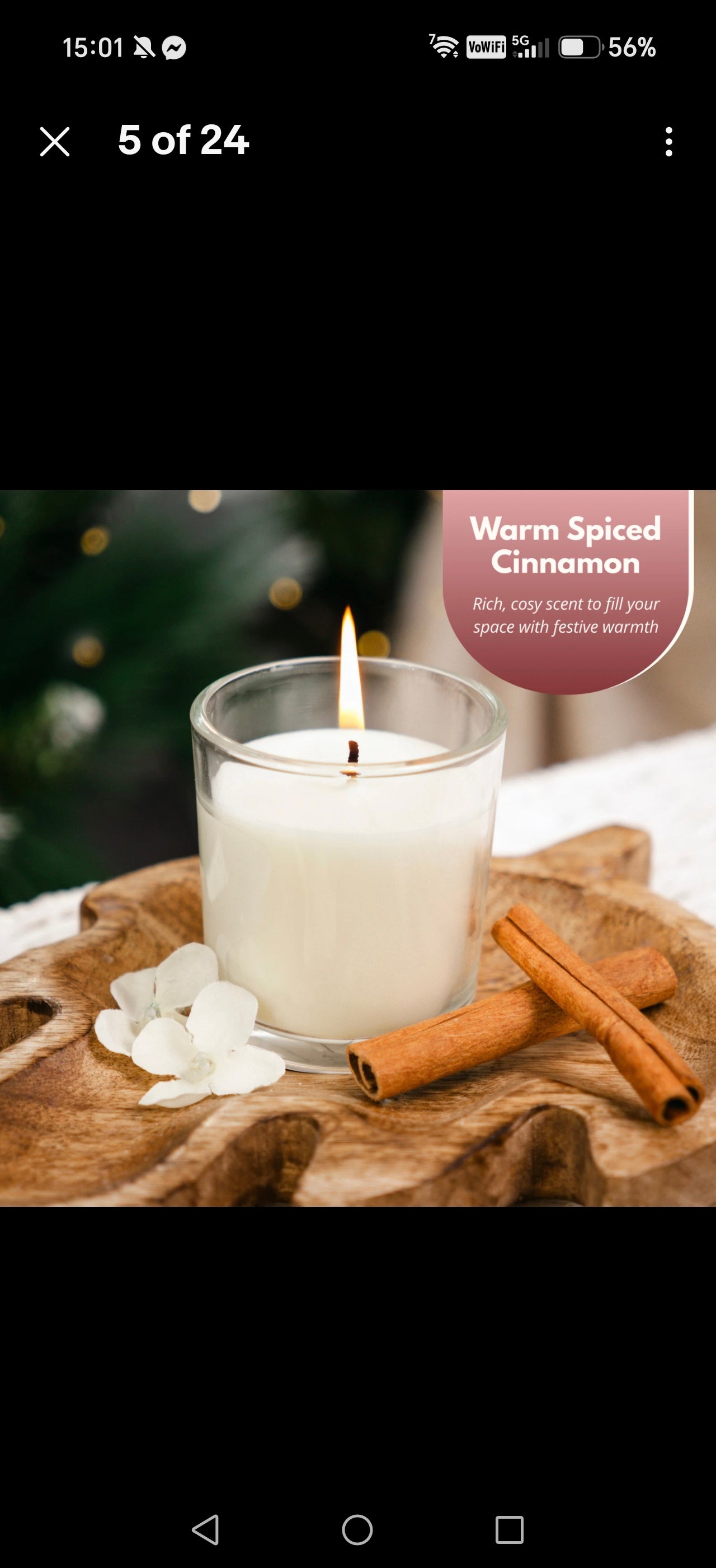 Festive Cinnamon Scented Jar Candle