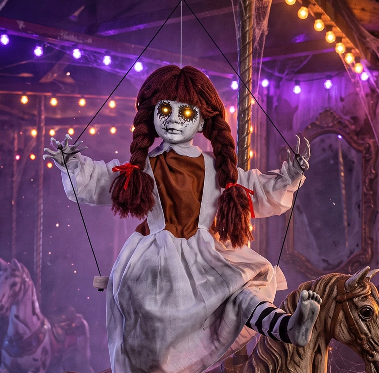 Animatronic Creepy Girl On A Swing