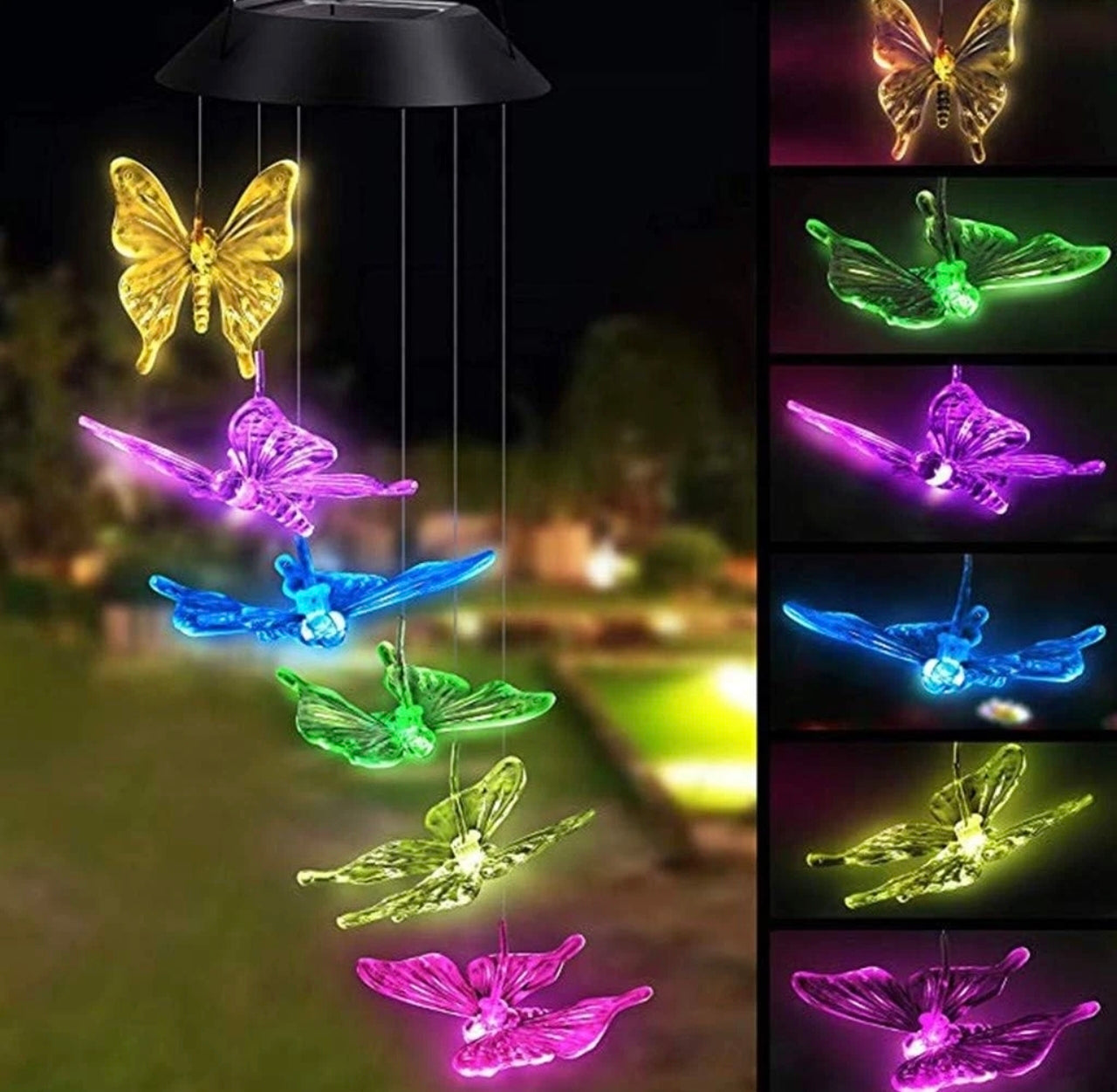 Solar Powered LED Wind Chimes