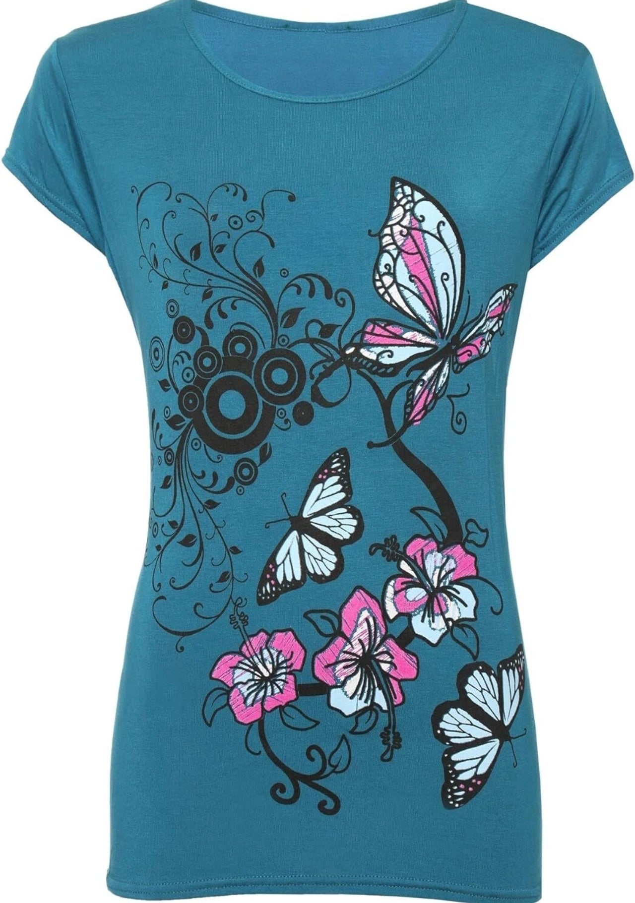 Beautiful Butterfly Print T-shirt