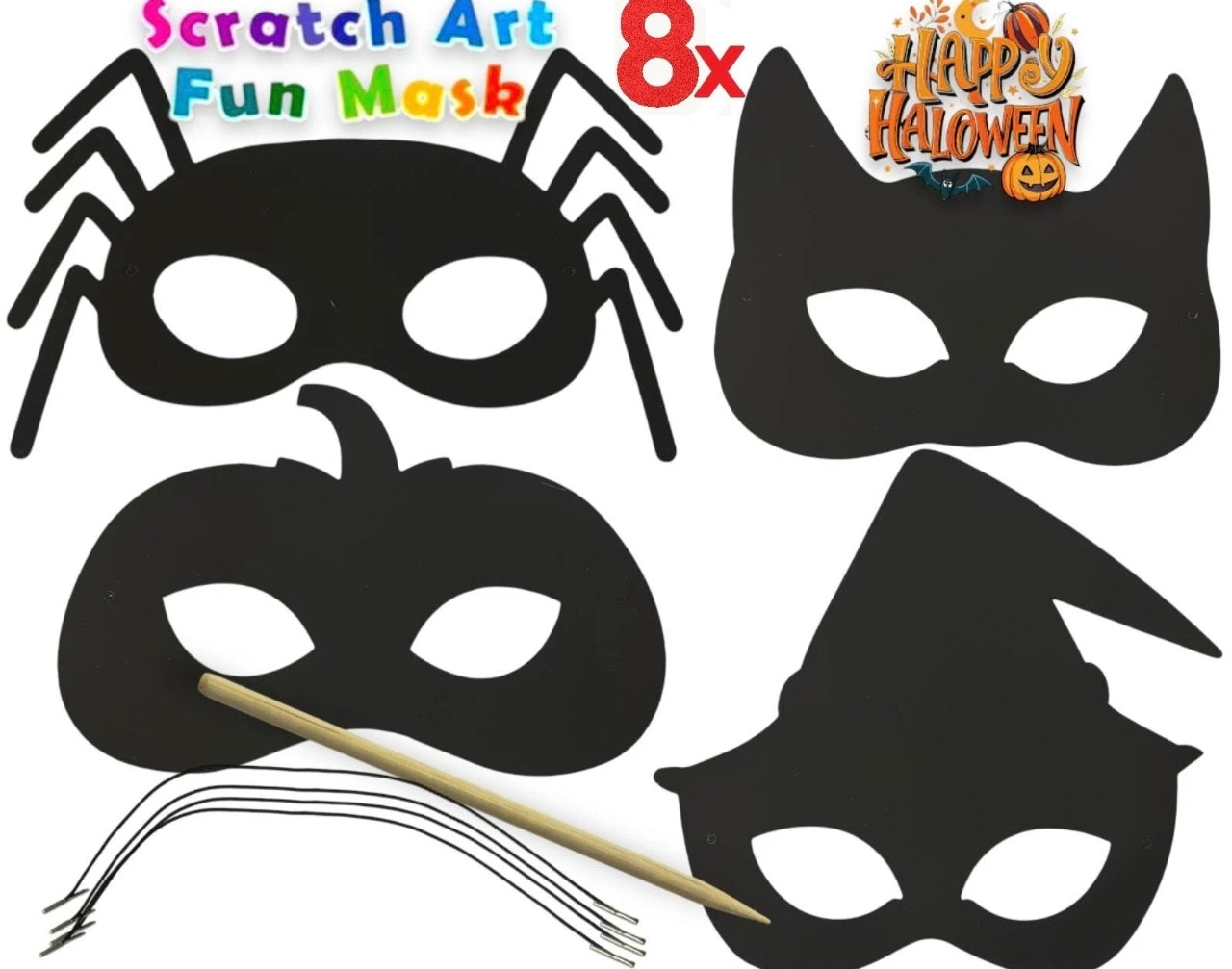Scratch Art Halloween Eye Masks