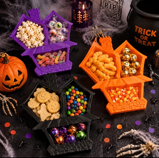 3pk Haunted House Halloween Snack Trays