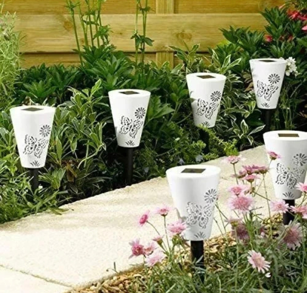 6pc Butterfly Silhouette Stake Lights