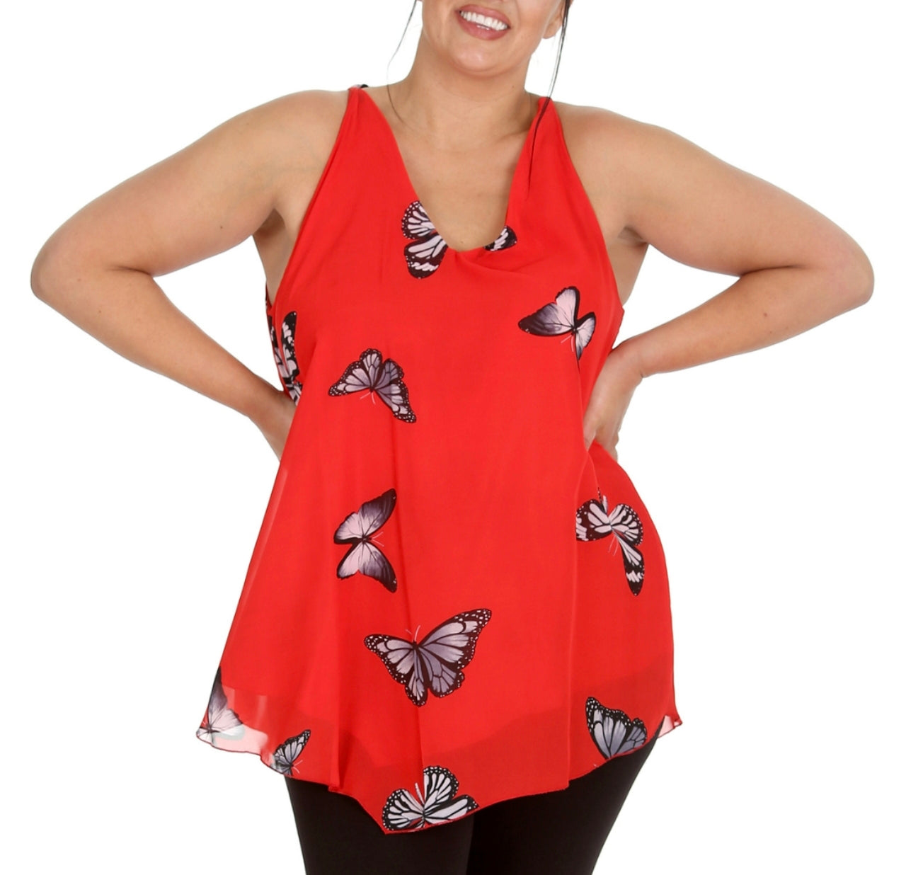 Ladies Chiffon Dip Hem Camisole