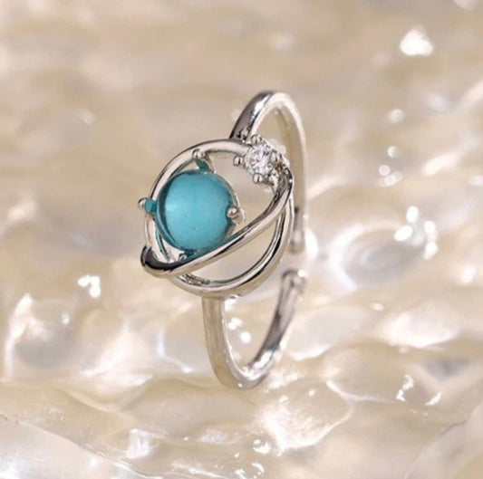 Moonstone Planet Adjustable Ring