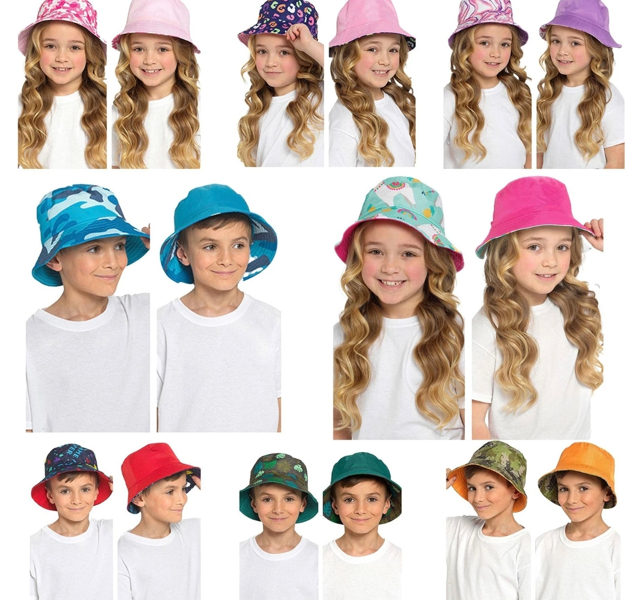 Various Children's Reversible Bucket Hats