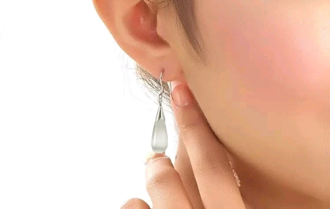 Moonstone Dangle Hook Earrings