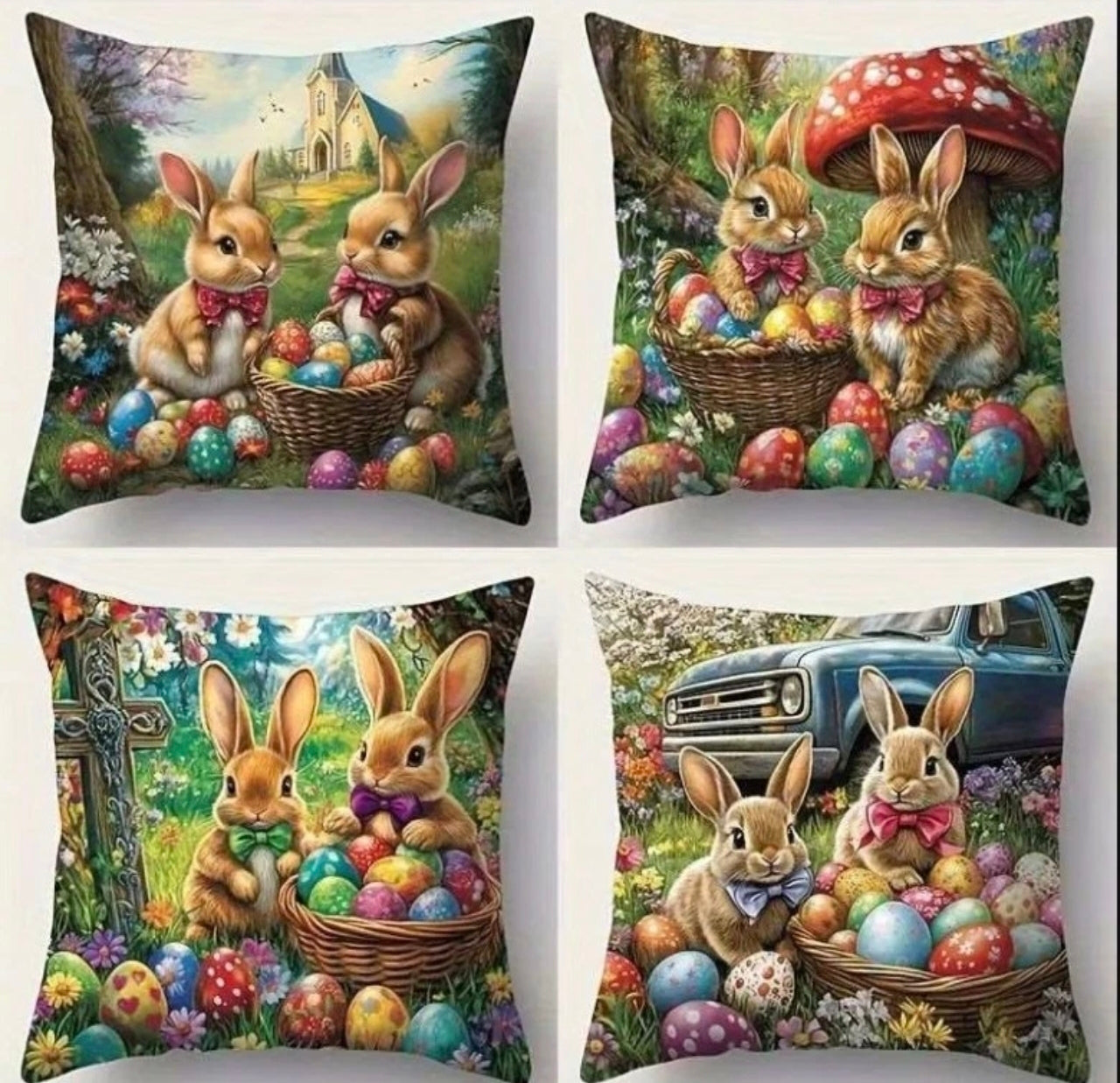 4pc Easter Cushion Covers