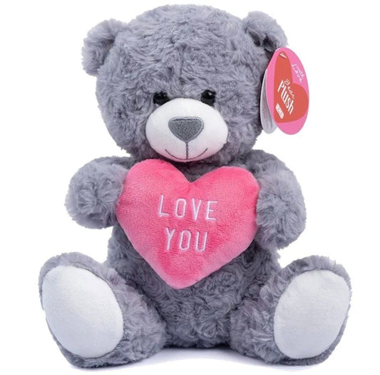 Grey Plush Love You Teddy Bear