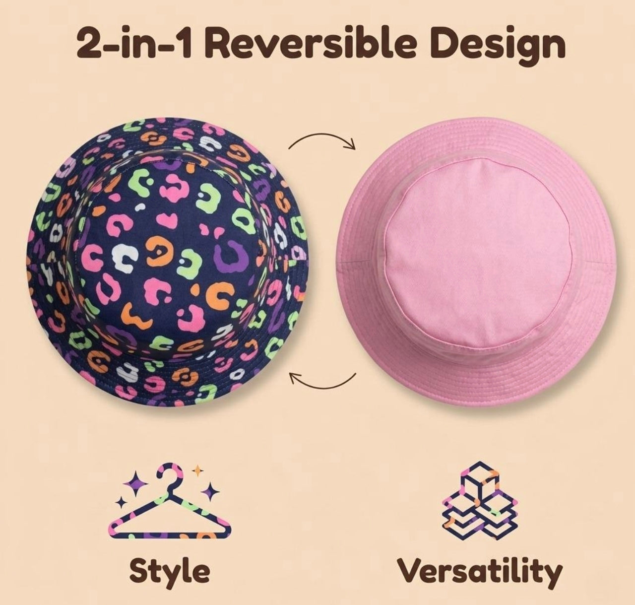 Various Children's Reversible Bucket Hats