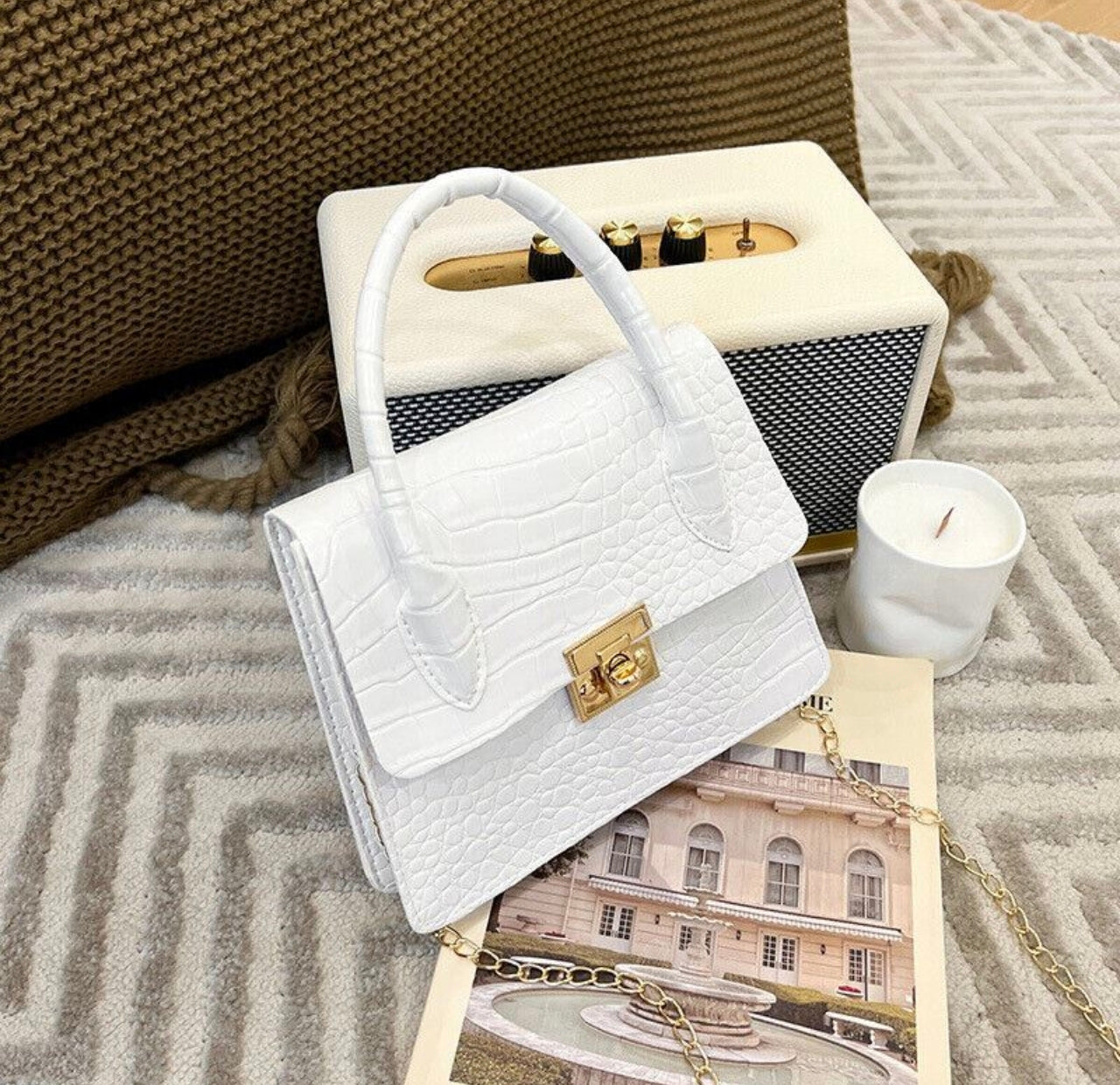 Ladies Alligator Print Handbag