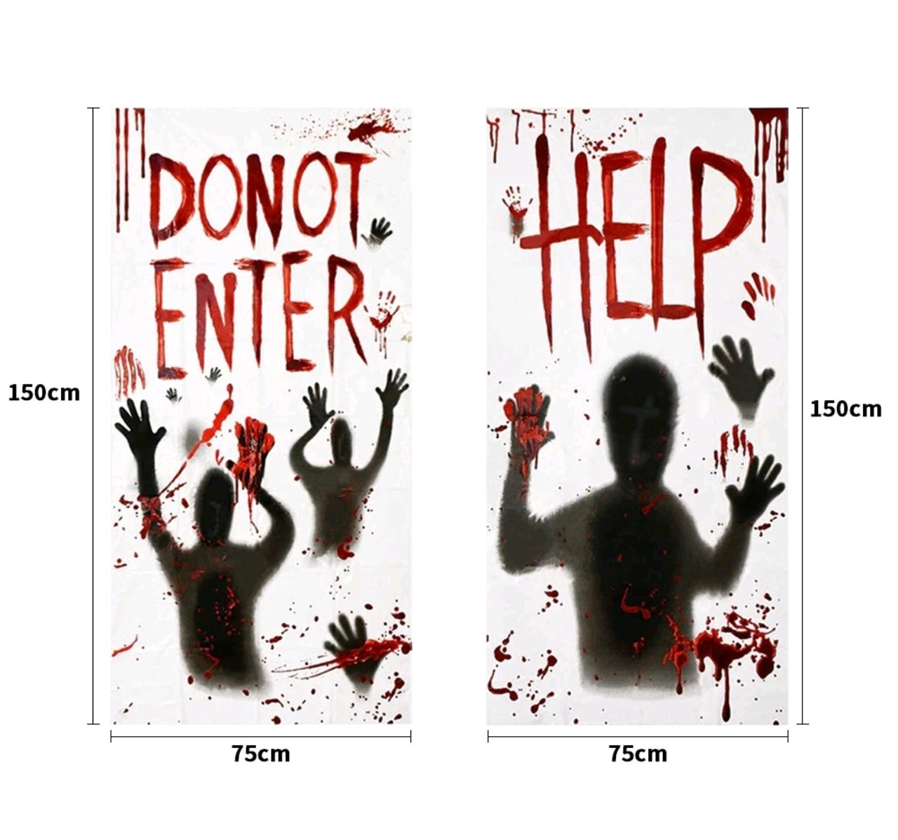 2x Large Halloween Window Clings