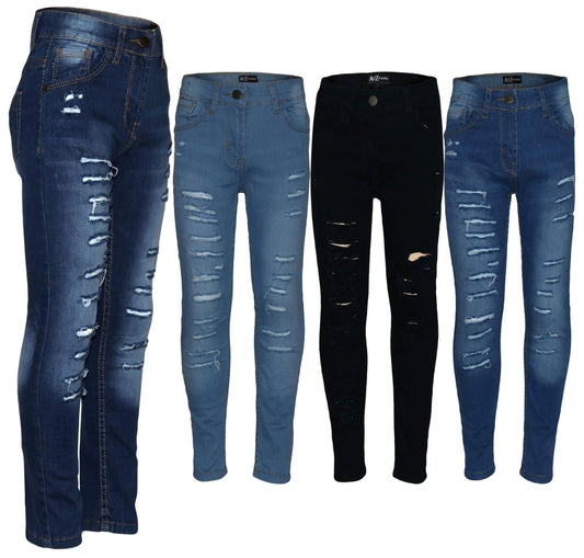 Girls Stretchy Ripped Jeans