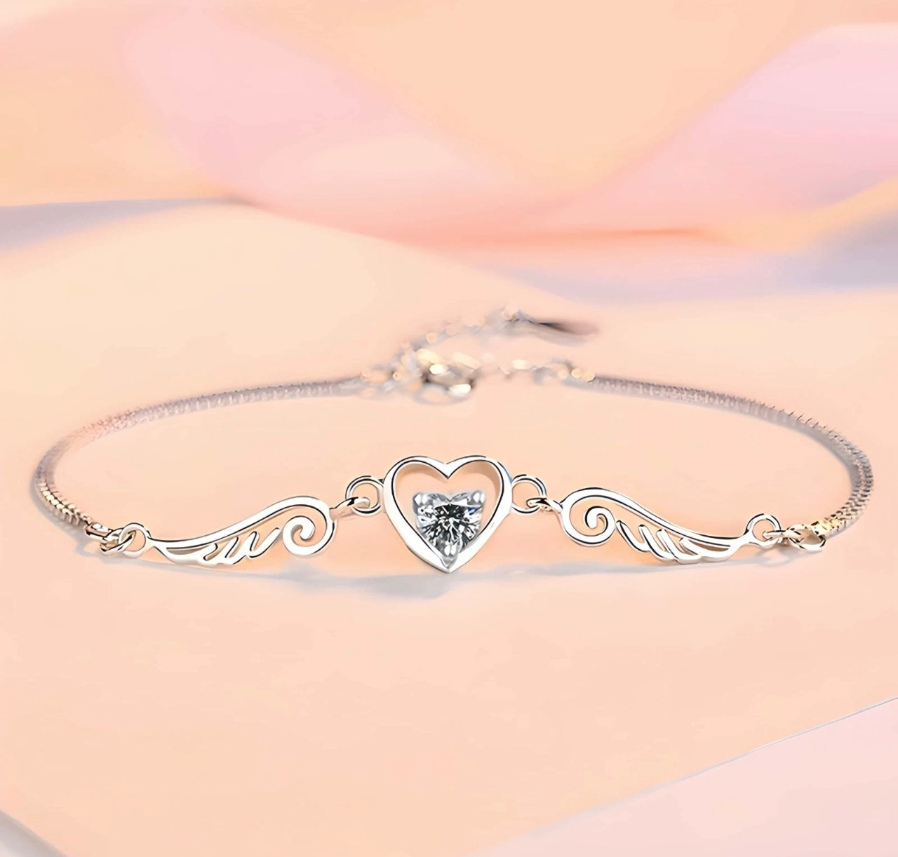 Angel Wing Heart Bracelet