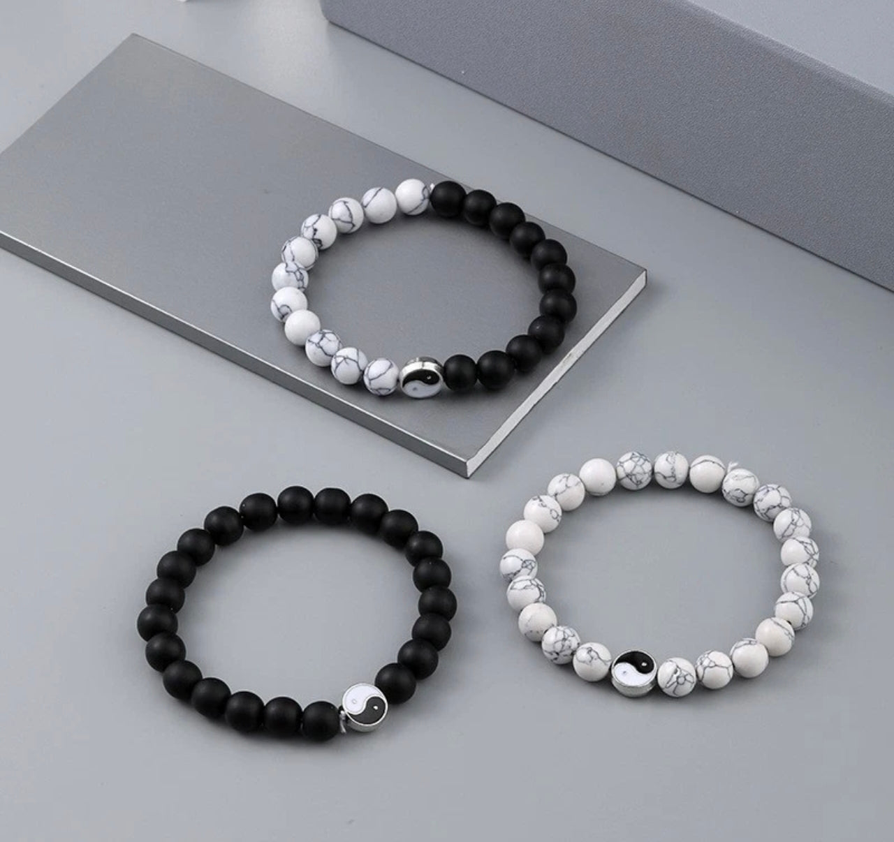 Yin & Yang Lava Bead Bracelet
