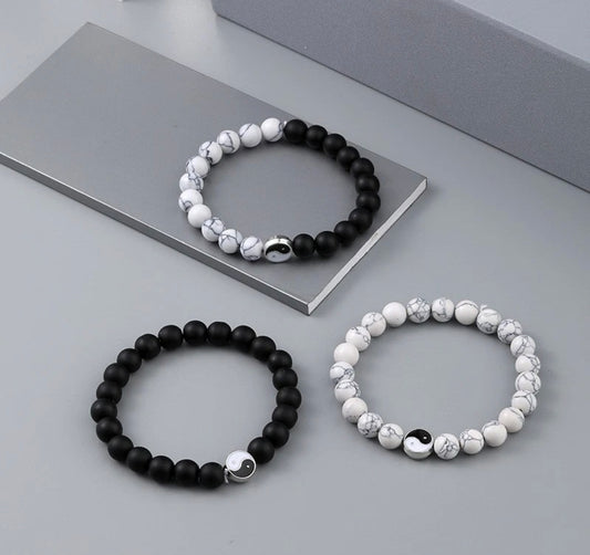 Yin & Yang Lava Bead Bracelet