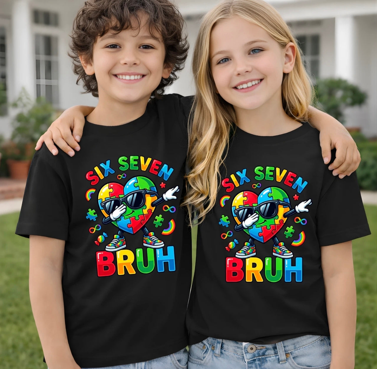 6 7 Bruh Autism Awareness T-shirt