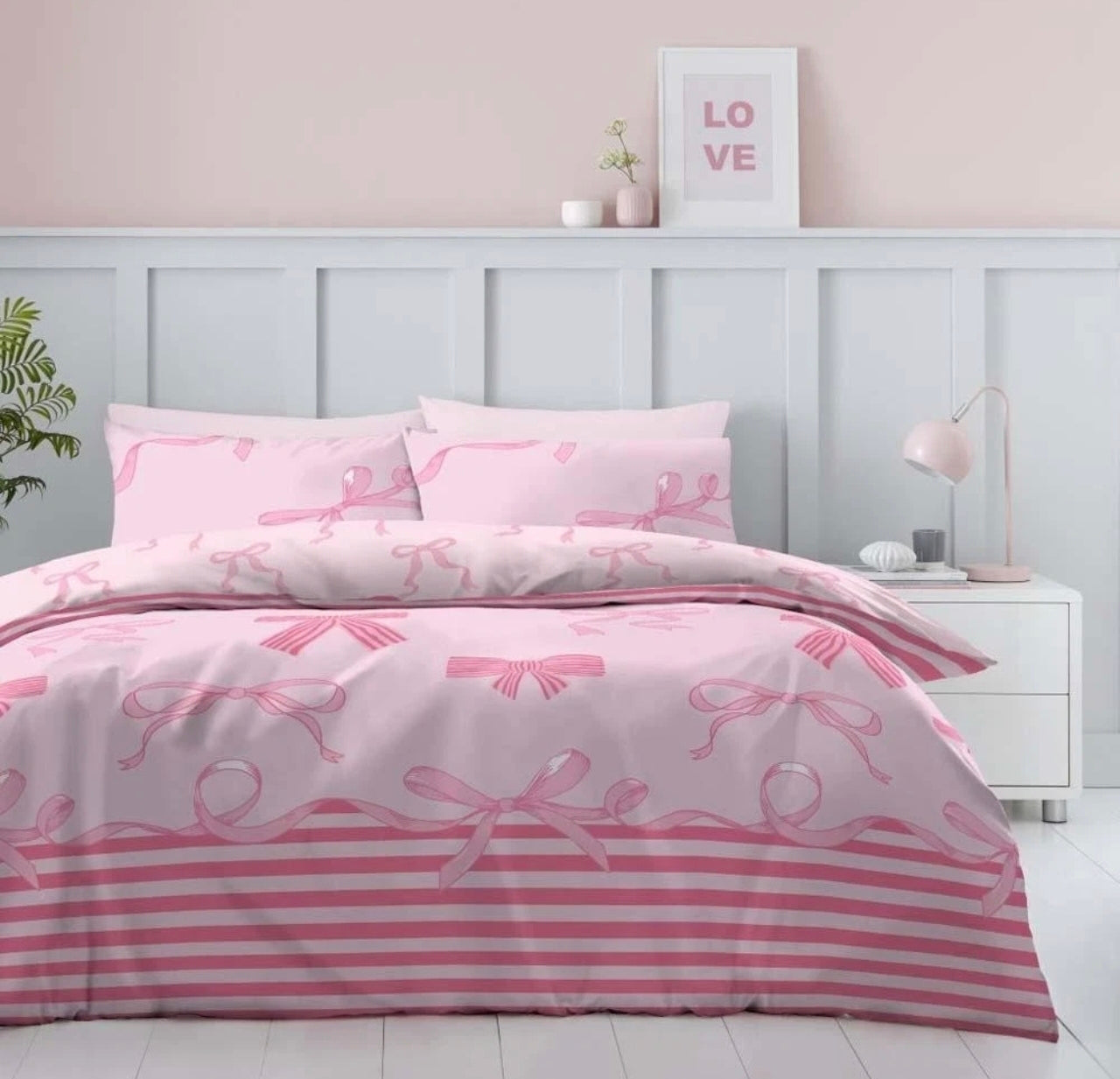 Baby Pink Bows Duvet Set