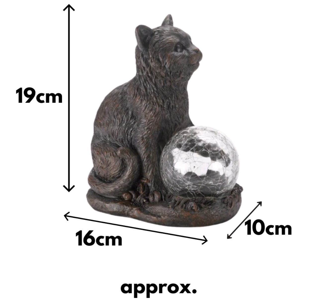 2pc Black Cat Solar Garden Statues