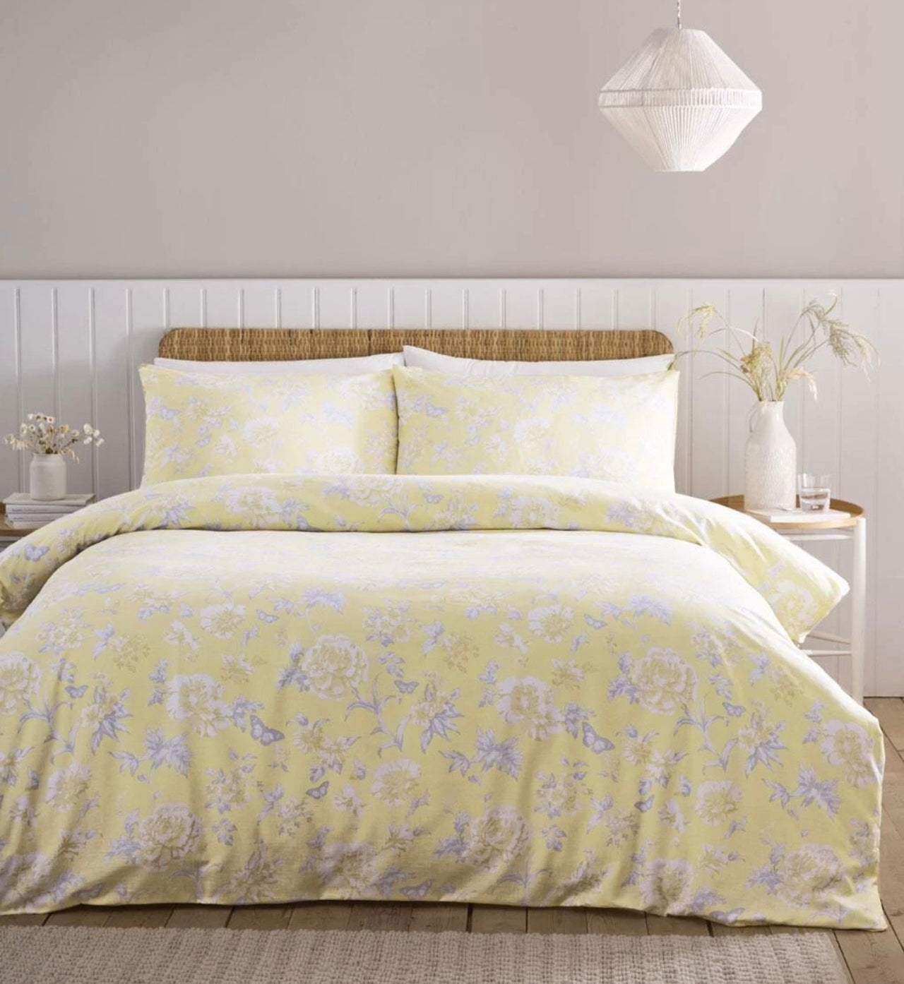 Lemon Cottage Flower Super King  Duvet Set