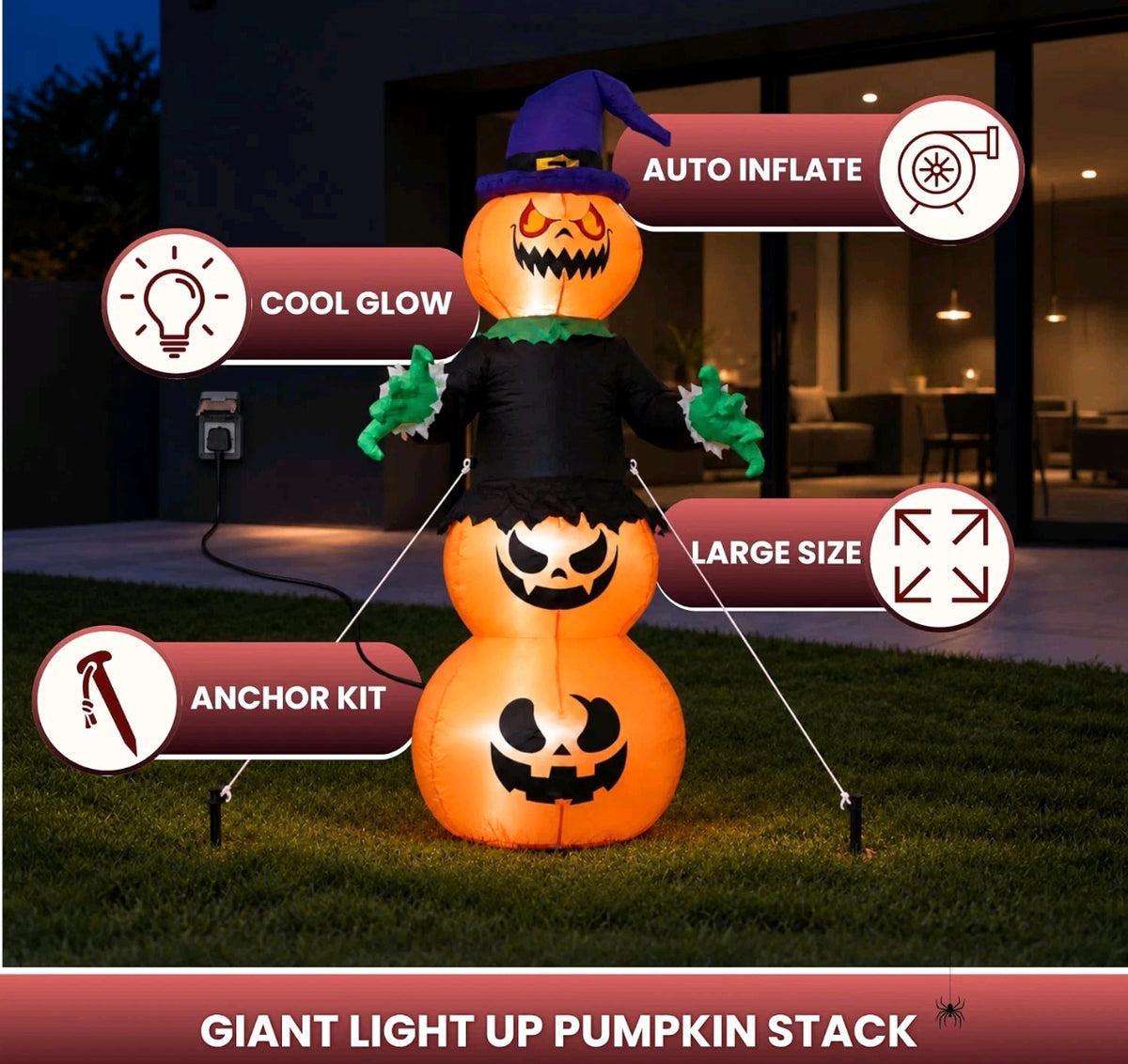 6ft Inflatable Pumpkin Stack