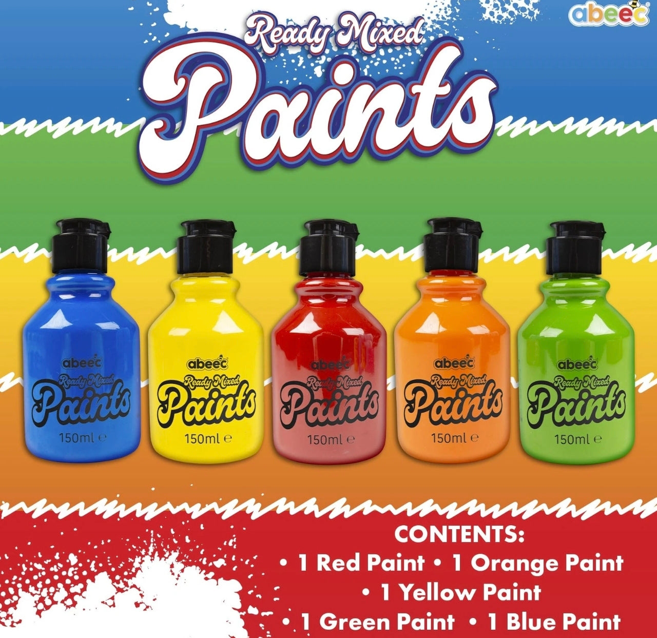 5pk Ready Mixed Washable Paints