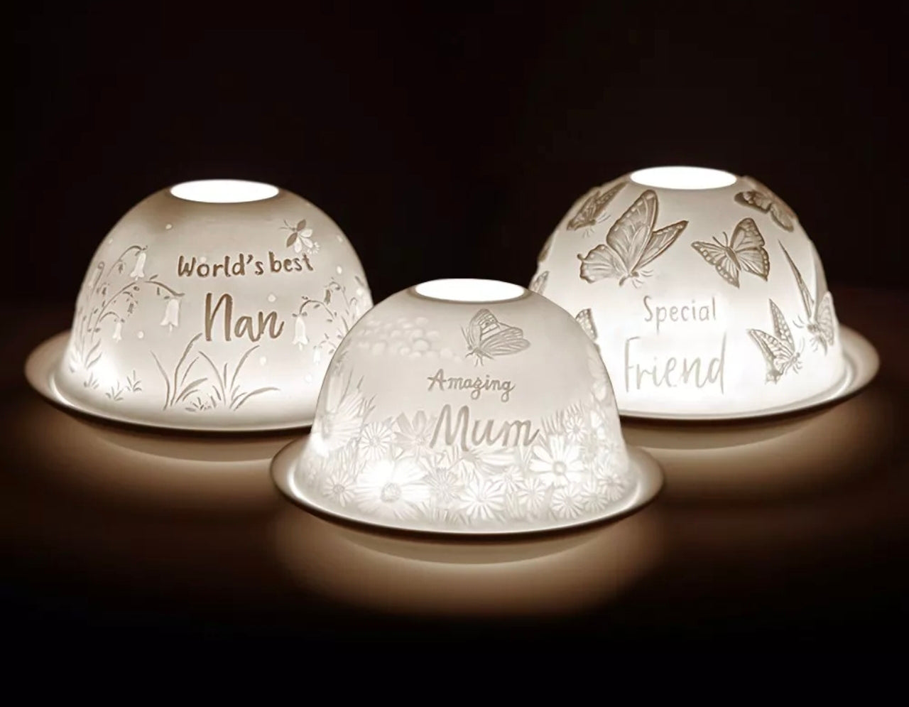Lithopane Porcelain Tea Light Domes