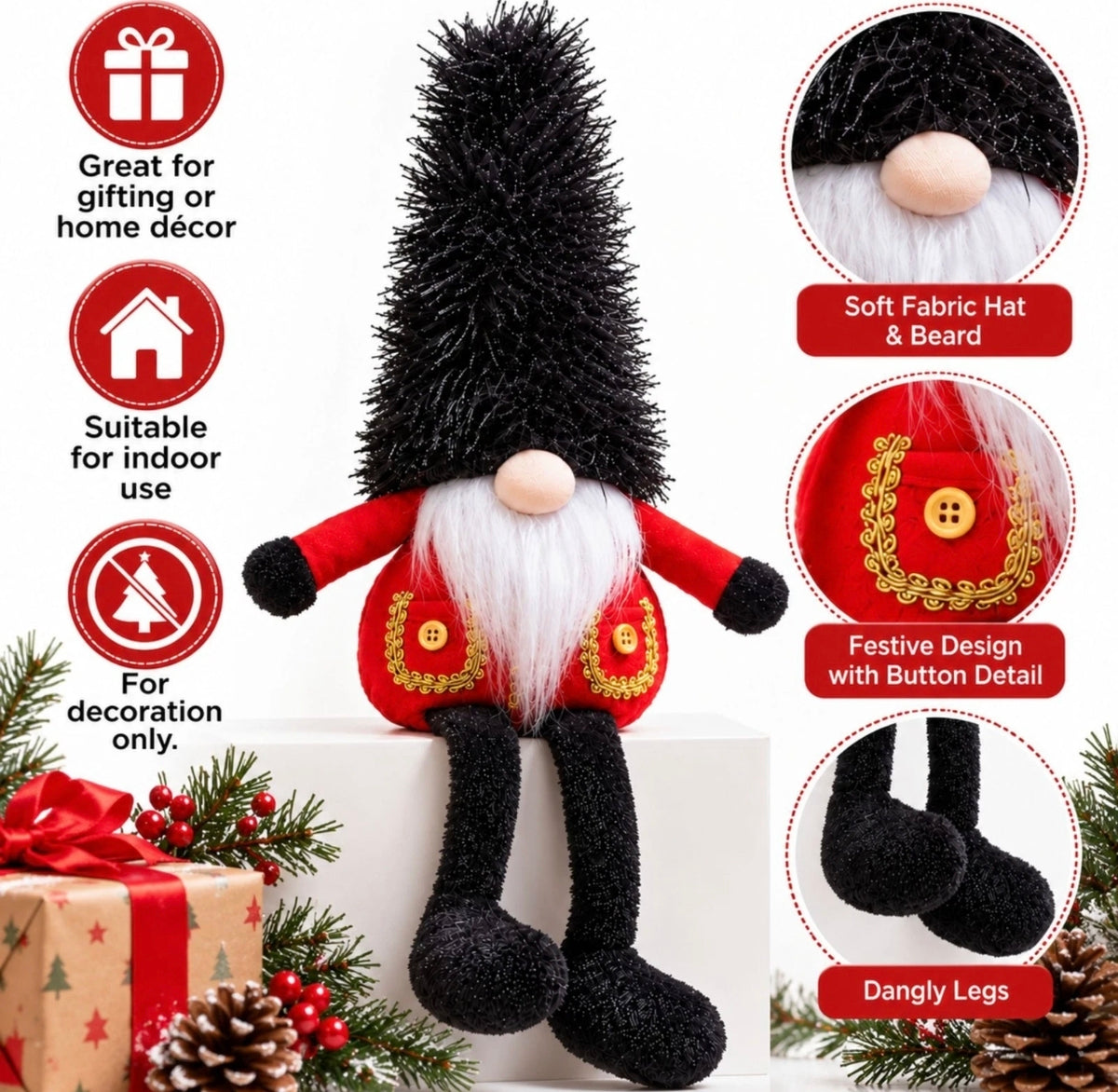 44cm Nordic Gonk Christmas Decoration