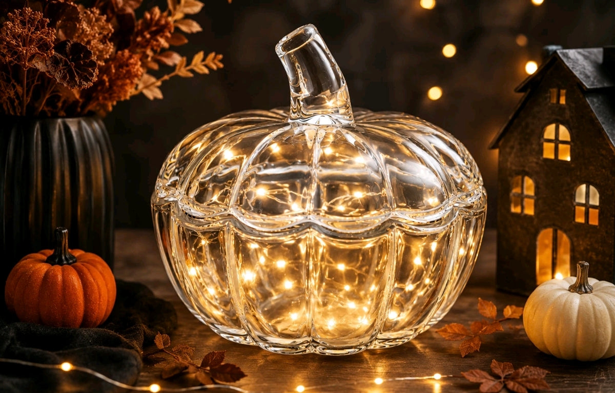 Glass Pumpkin Shaped Jar