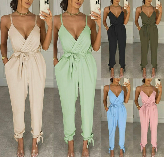 Wrap Ankle Harem Summer Jumpsuit