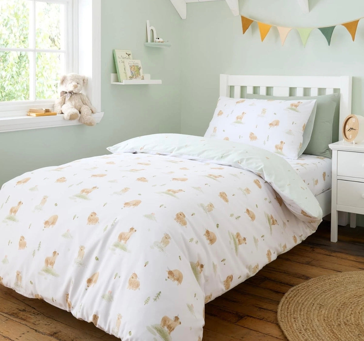 Reversible Highland Cow Single Duvet set