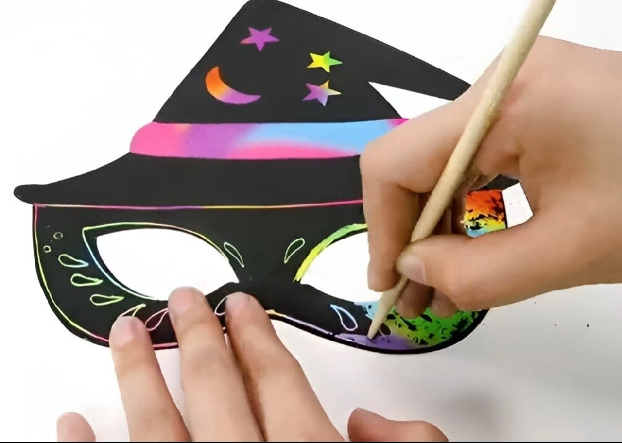 Scratch Art Halloween Eye Masks
