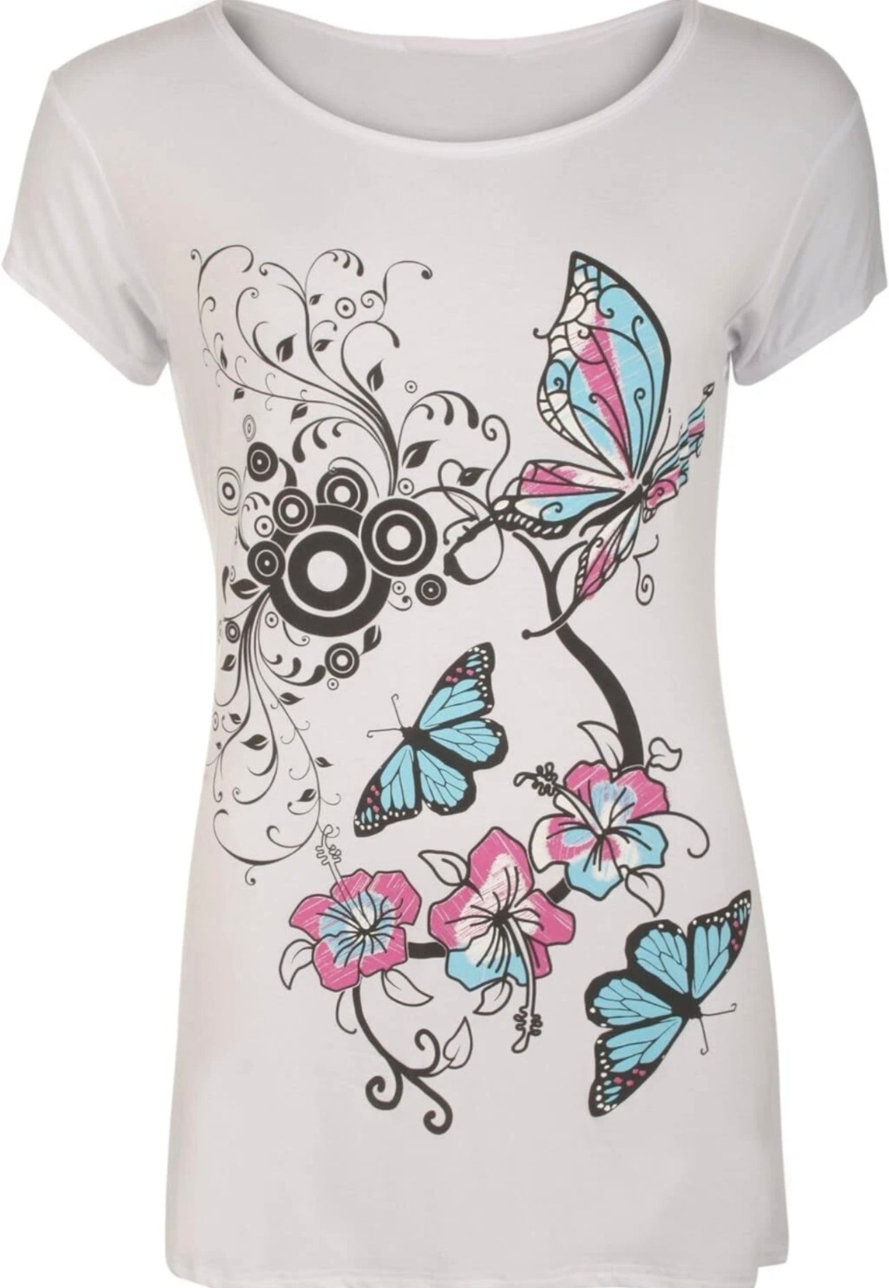 Beautiful Butterfly Print T-shirt