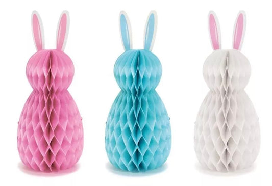 Set Of 3 Honeycomb Easter Bunny Decorations