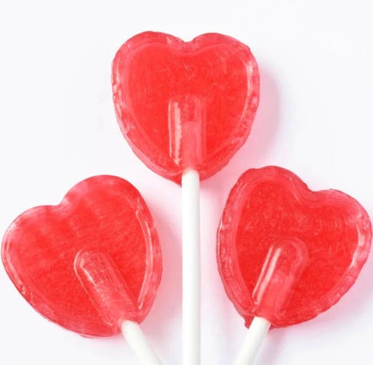 1kg Cherry Heart Lollipops