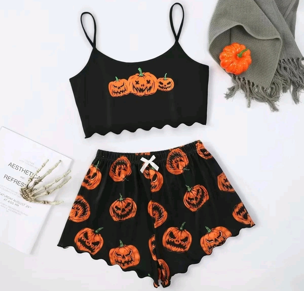 Ladies  Halloween Cami & Shorts Pyjama Set