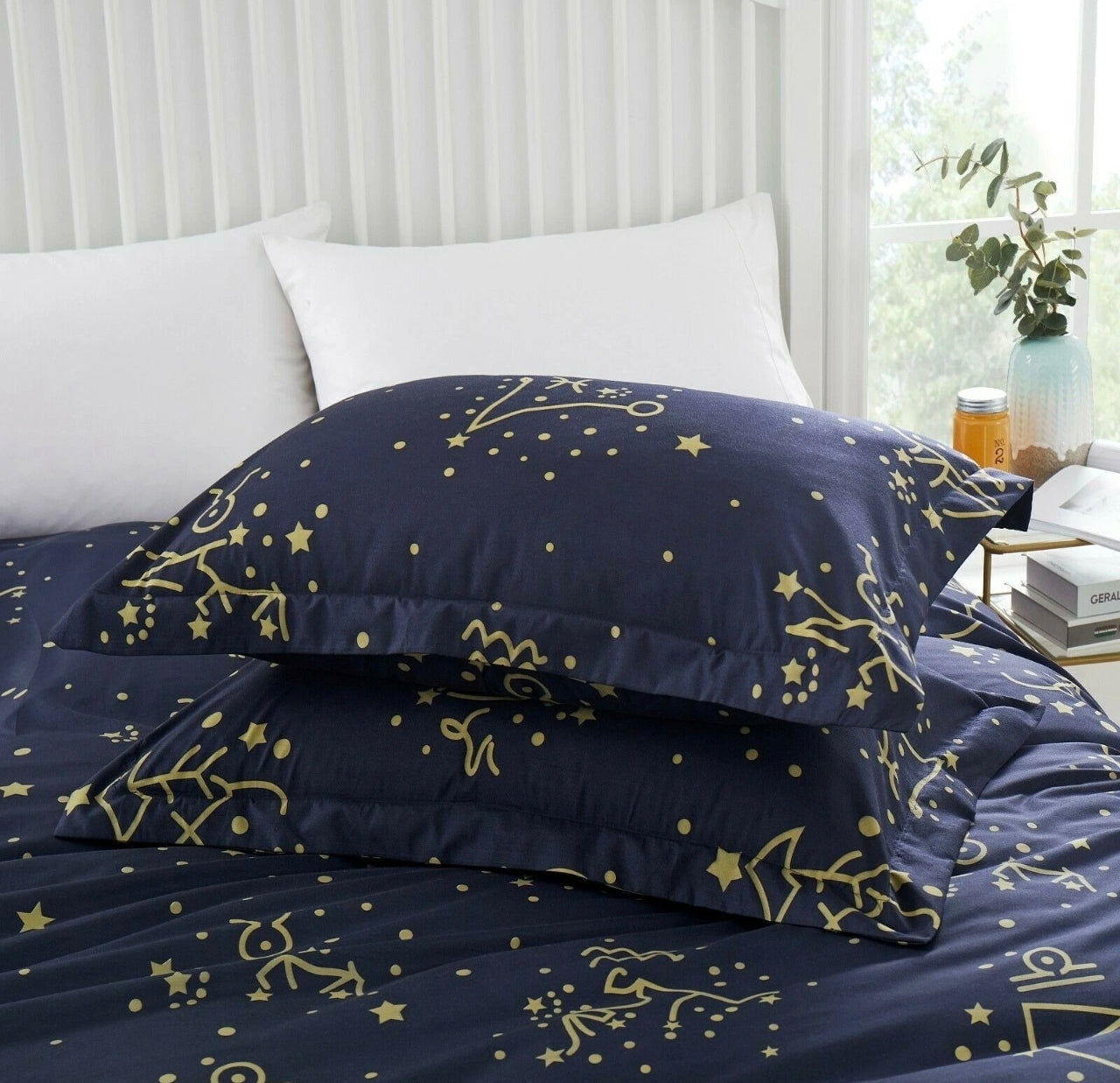 Navy Blue Reversible King Size Duvet set