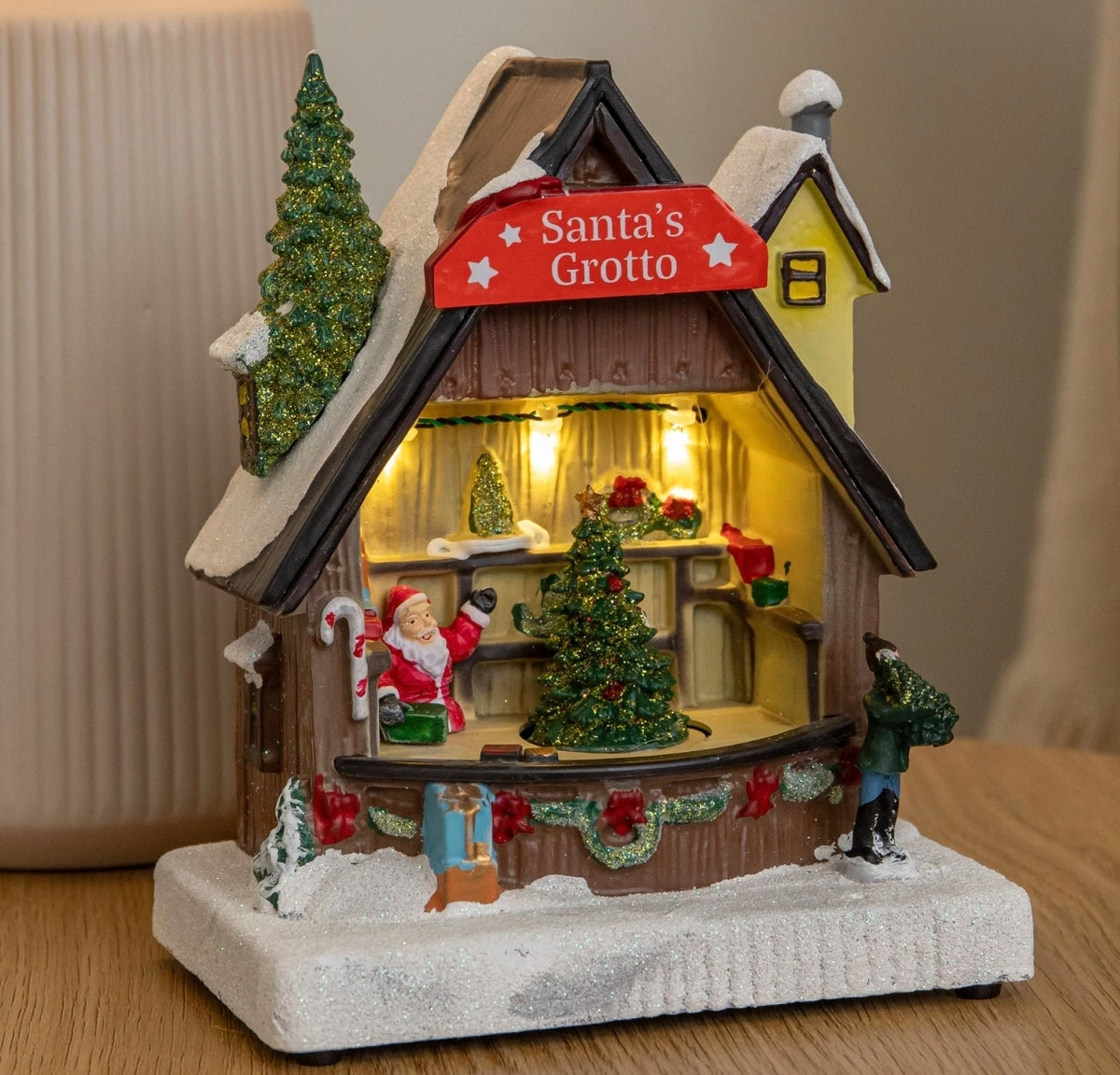 Light-up Musical Santa's Grotto Statue