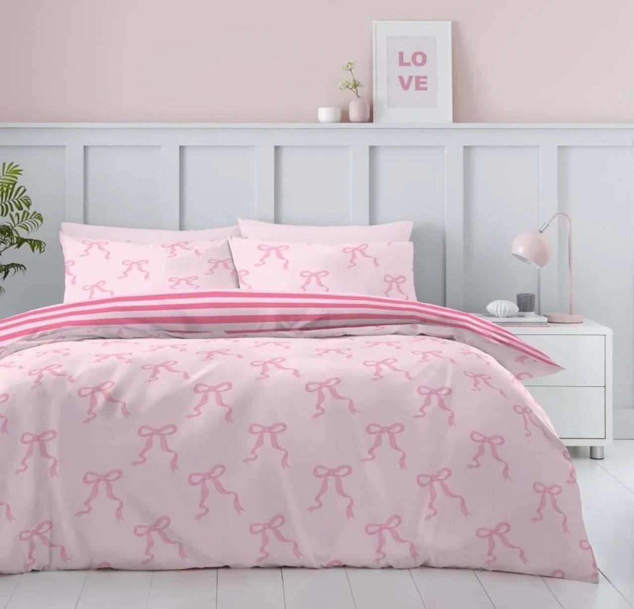 Baby Pink Bows Duvet Set
